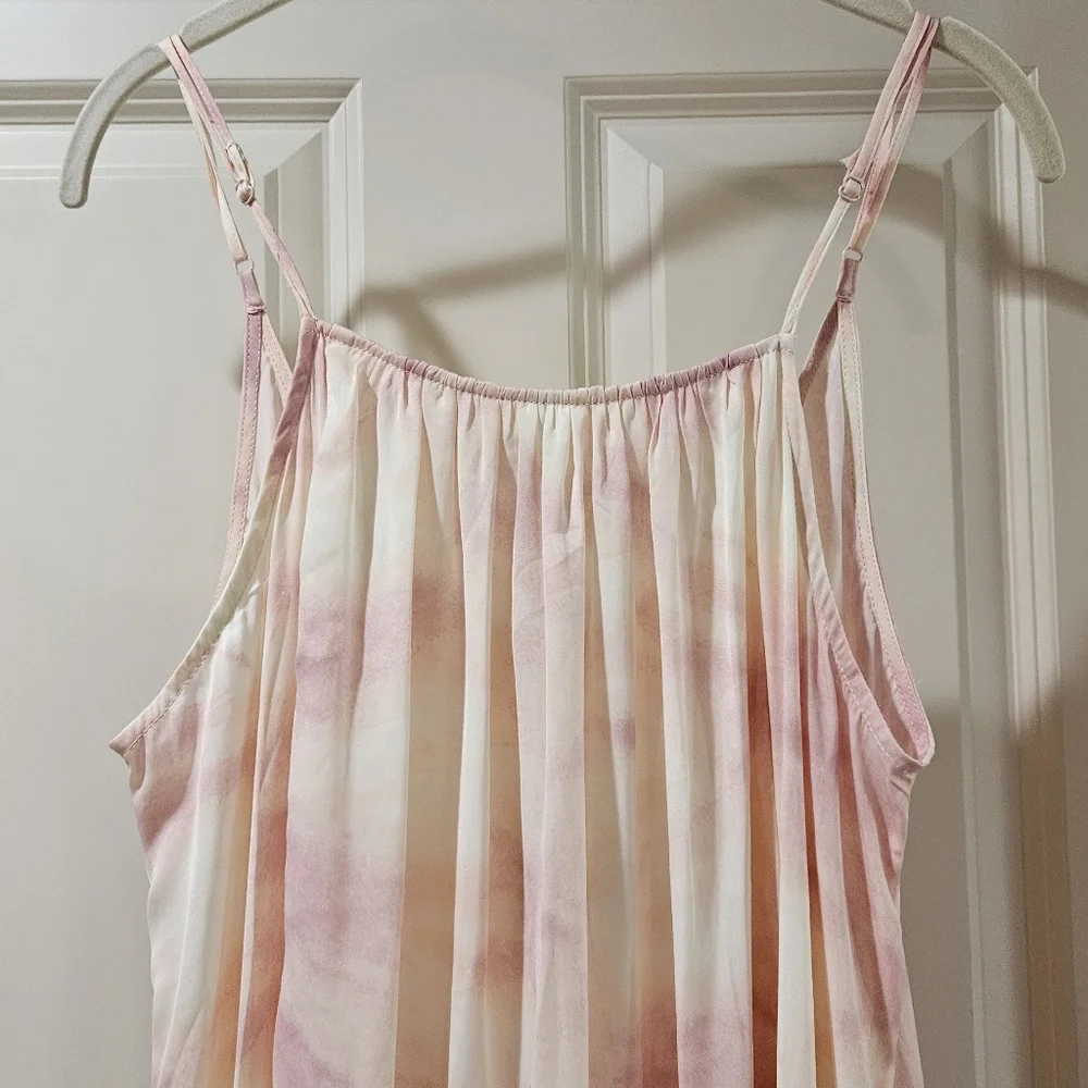Free People Full On Maxi Slip Dress Flowy Relaxed Tiered Ruffle Hem Pink Sm NWT - Picture 6 of 16